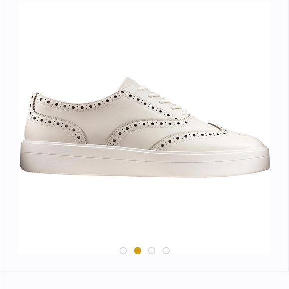 Clarks Shoes - Clarks Cream Brogue Sneakers for Women